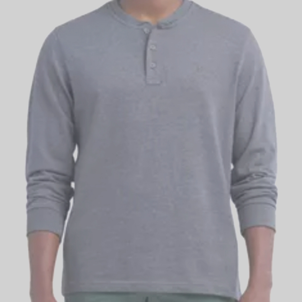 Izod Henley Long Sleeve Shirt UPC.4500549758 NWT SIZE XXXL MSRP,$65.00 MEd Grey
